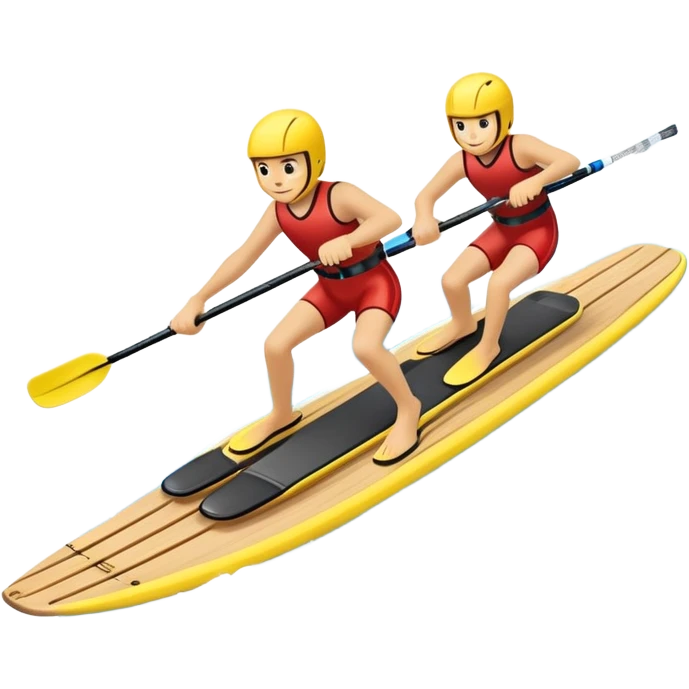 A pair of water skis in close-up glide through the water without a human emoji
