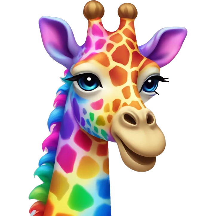 lisa frank rainbow giraffe emoji
