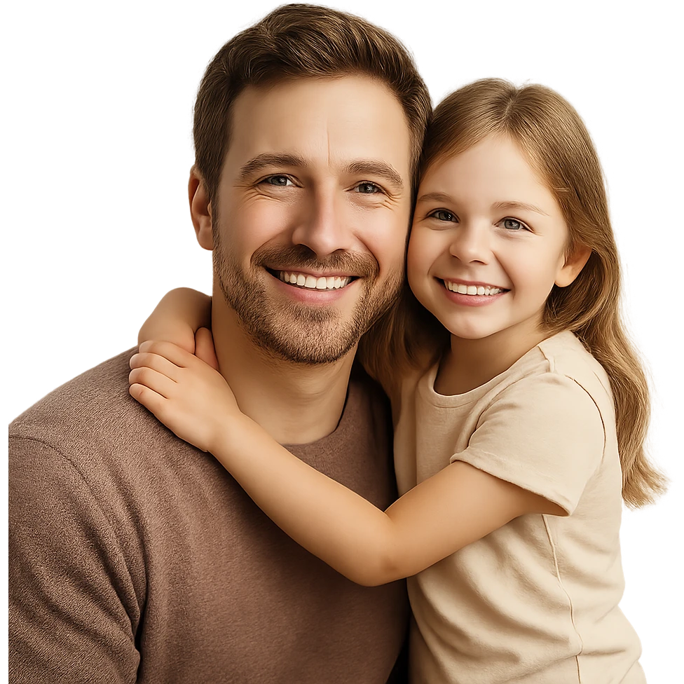 happy family father, smiling, warm and loving expression emoji