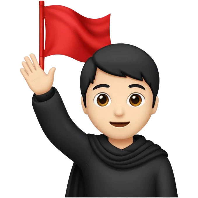 Red flag with black manji on it emoji