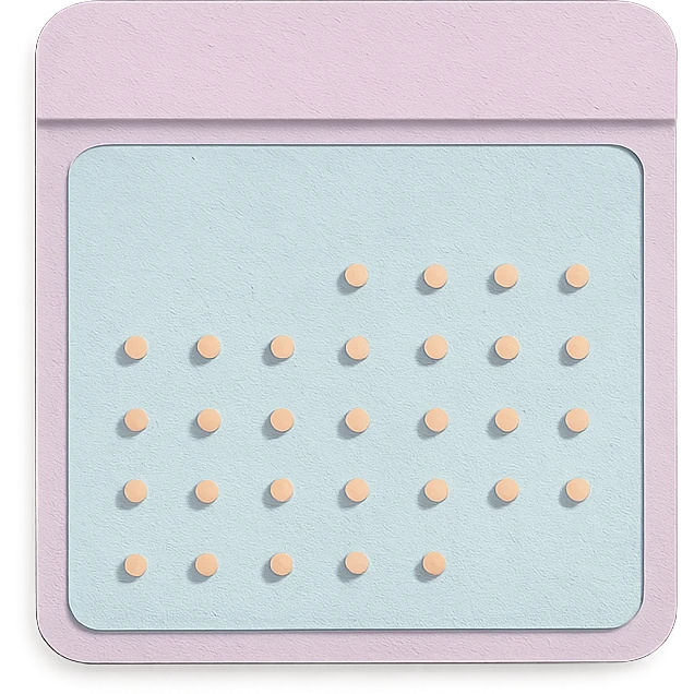 soft pastel cozy calendar box with delicate dotted lines for bullet journal emoji