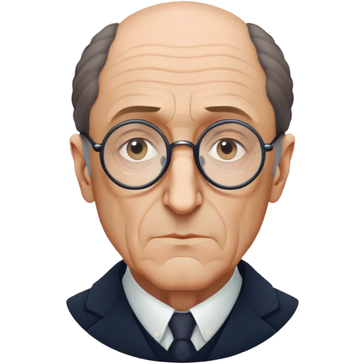 Maurice Merleau-Ponty, balding, round glasses, contemplative face emoji