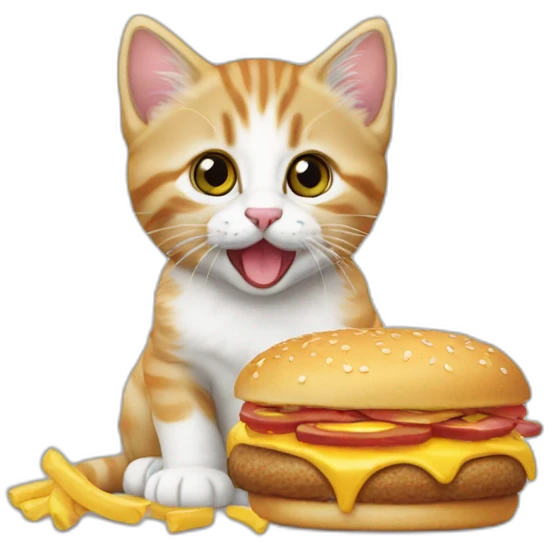 kitten eats mcdonald’s emoji
