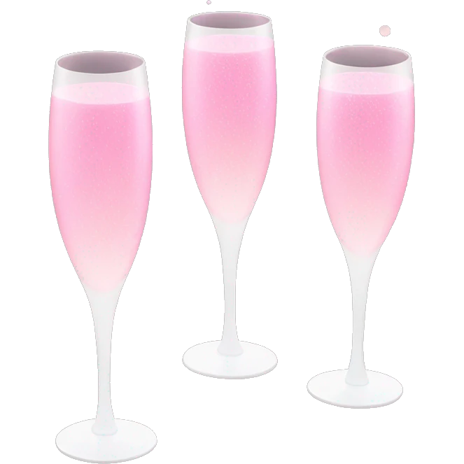 Champagne cheers pink emoji