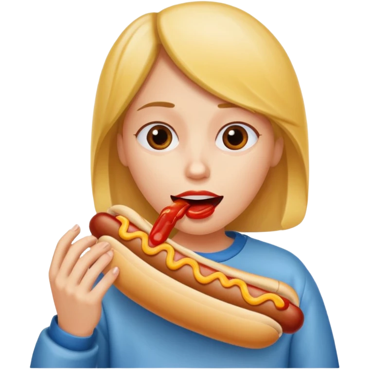 hotdog in mouth emoji