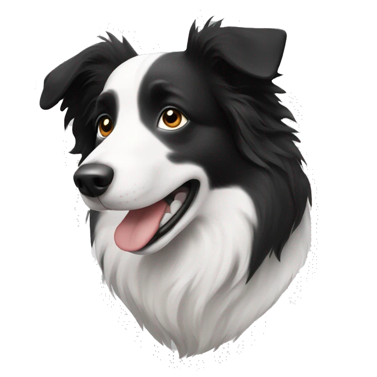 Border collie black and white  emoji