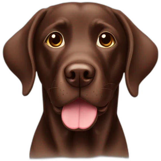 Chocolate lab with very long ears happy emoji