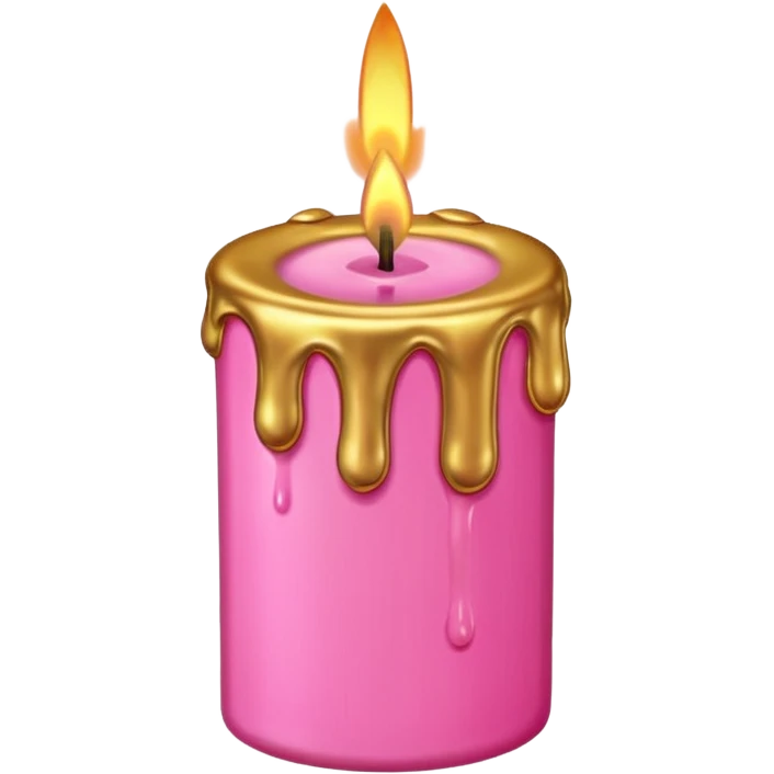 pink with melting gold wax candle emoji