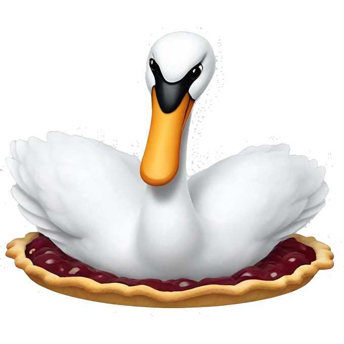 swan eating a pie emoji