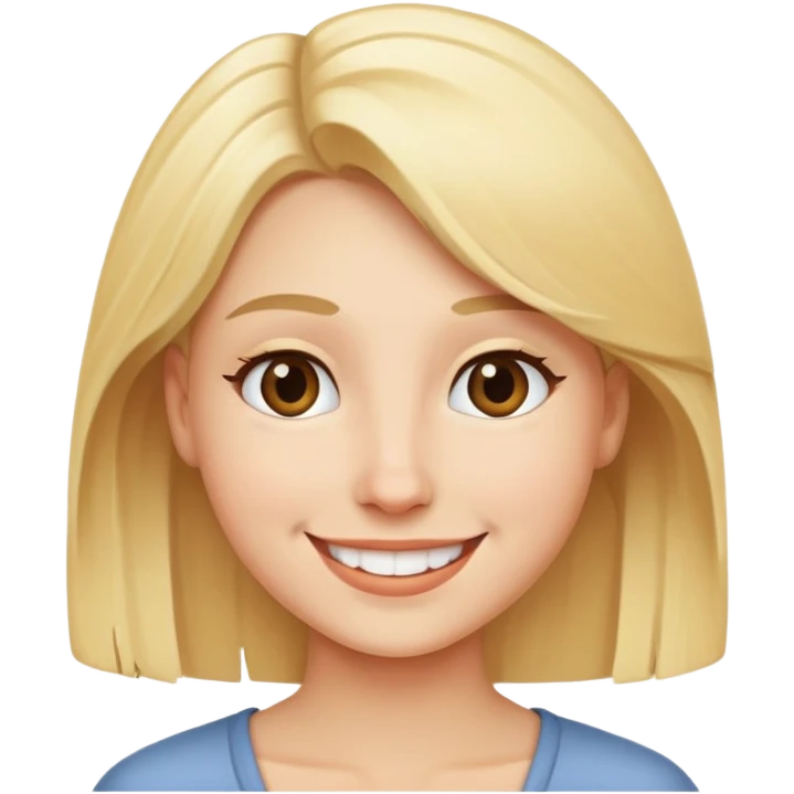 blonde person with a friendly smile emoji