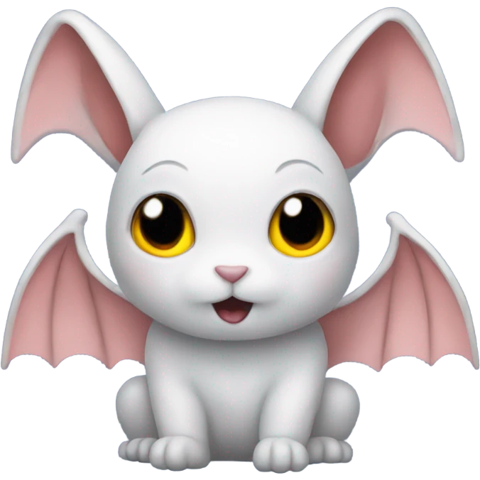 rabbit wearing bat wings emoji