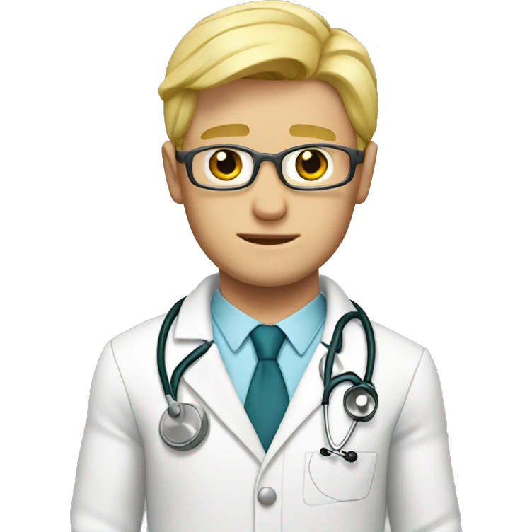 Blond male doctor with lots of muscles emoji