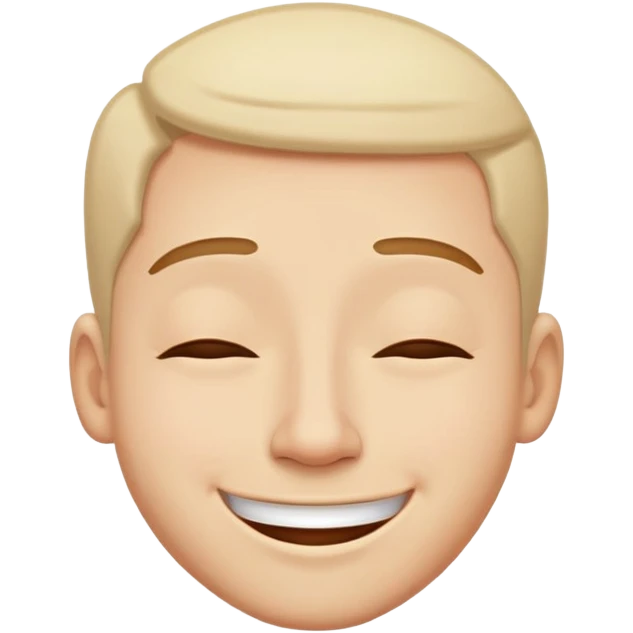 Happy, very relaxed face with half-closed eyes and a goofy grin emoji