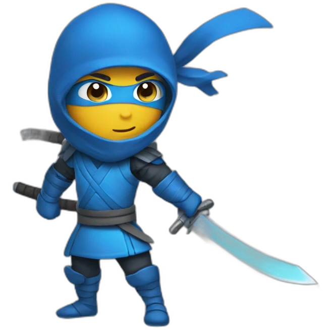 Blue heart ninja emoji