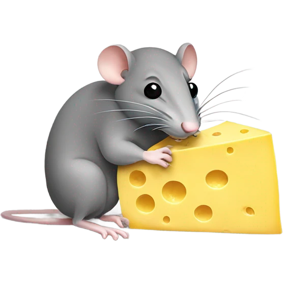 Rat eating cheese emoji