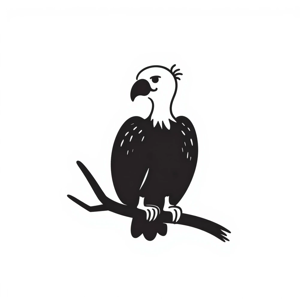 a vulture, hand drawn doodle style emoji