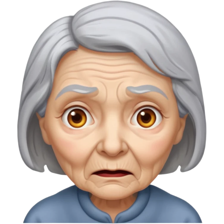 scared old lady emoji