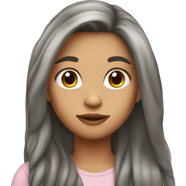 1girl,long browm hair emoji