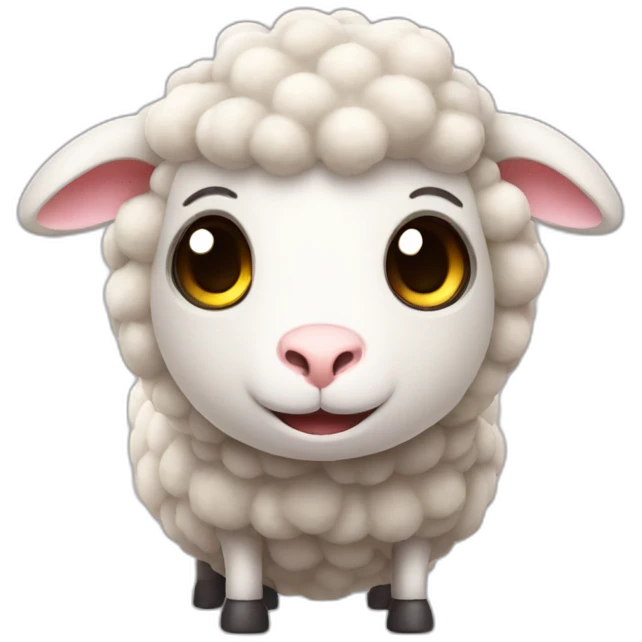 Cute sheep with car turbo emoji