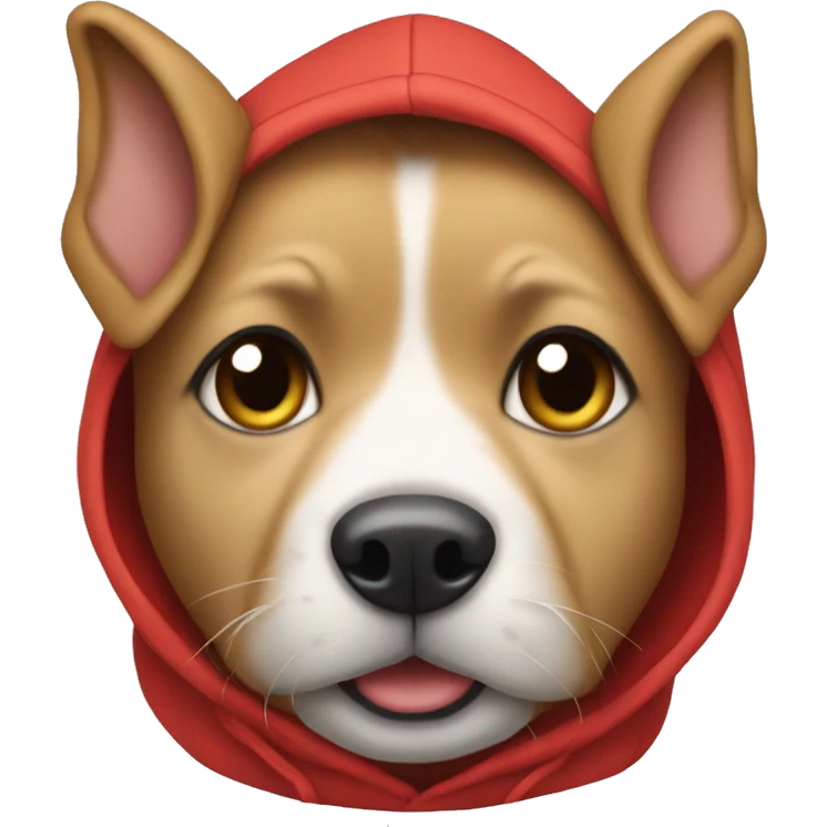 The dog is wearing a hoodie  emoji