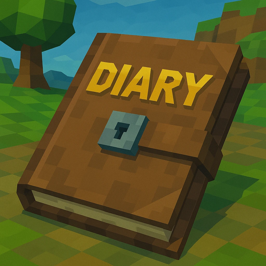 a diary, low poly 3d style, faceted geometric shapes emoji