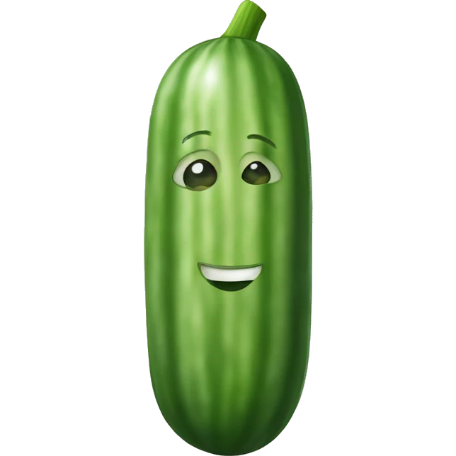 Cucumber with a face emoji