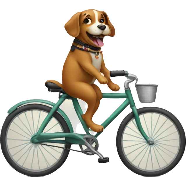Dog riding bicycle emoji