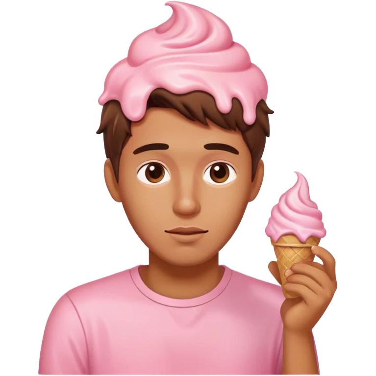 Guy fixing hair that looks like ice cream  emoji