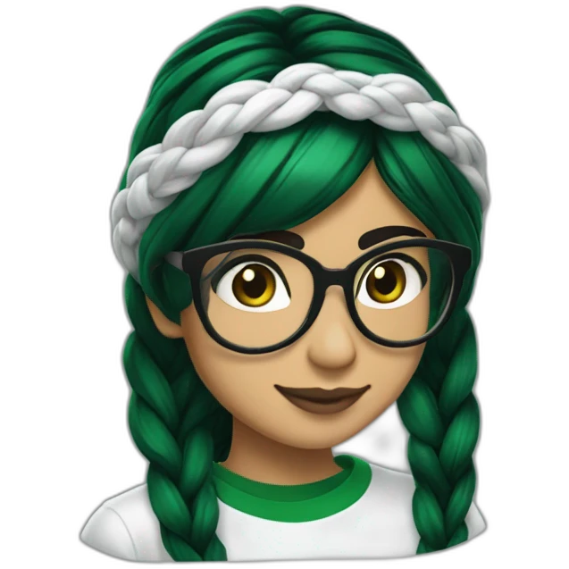 Mia Khalifa black braid white tshirt green sleeves slytherin emblem emoji