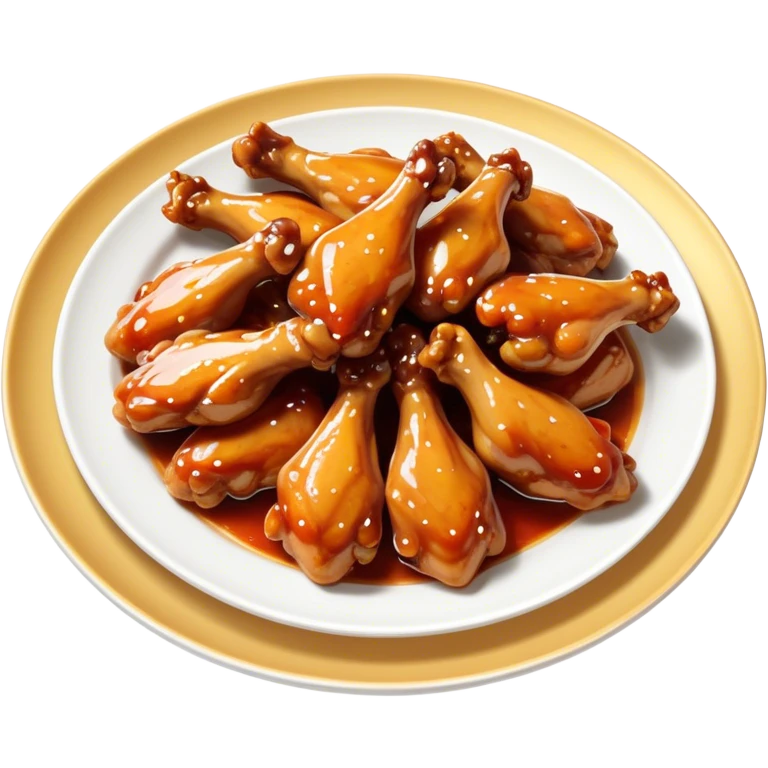A plate of saucy chicken wings  emoji