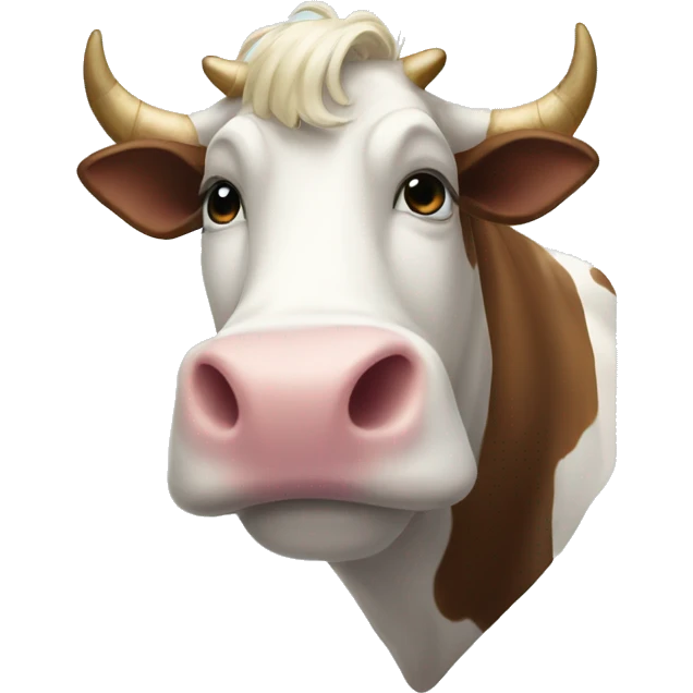 a cow with a unicorn horn emoji