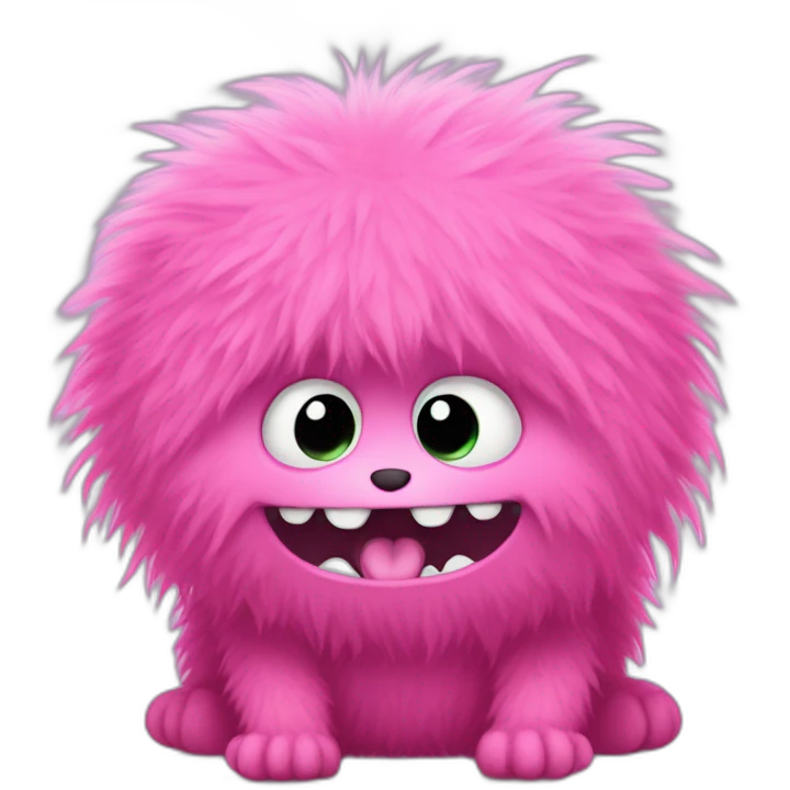 All Pink cute furry monster no face emoji