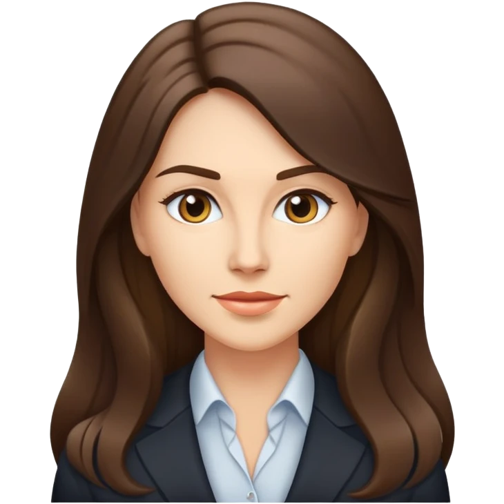 Business woman caucasian long brunette girl emoji