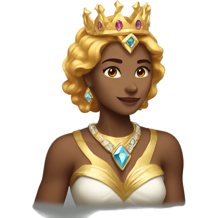 Una leona con corona de diamentes y rubíes  emoji