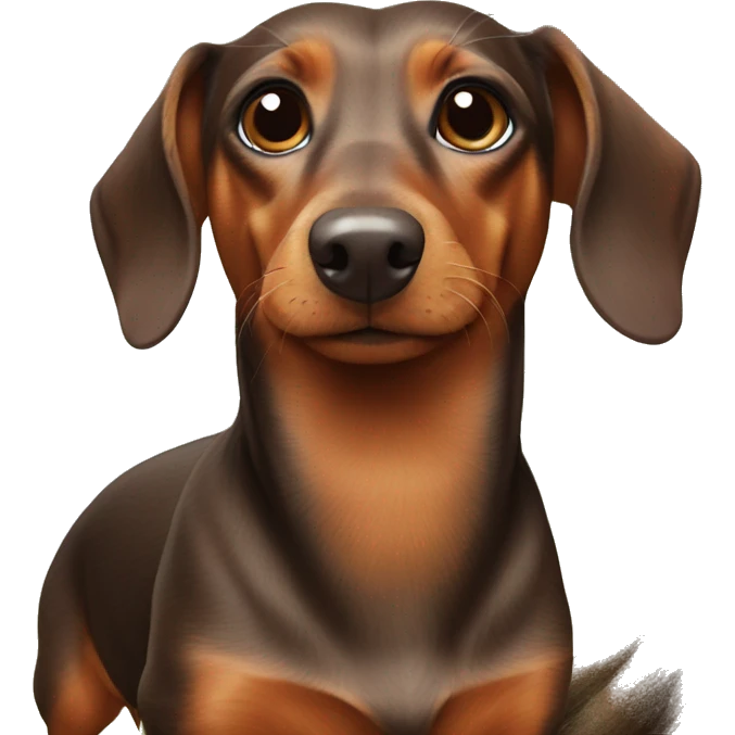 Brown Dachshund under tree emoji