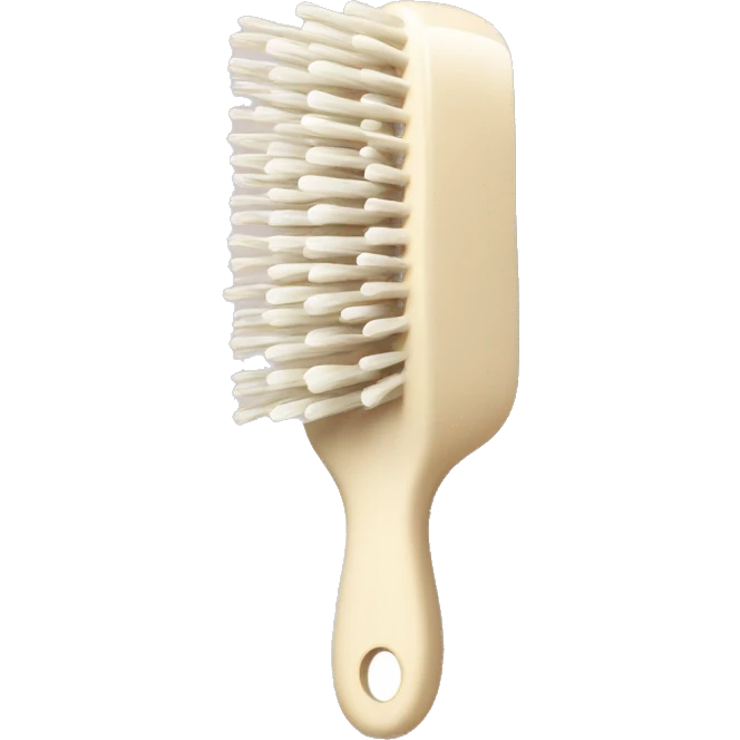 cream color hairbrush  emoji