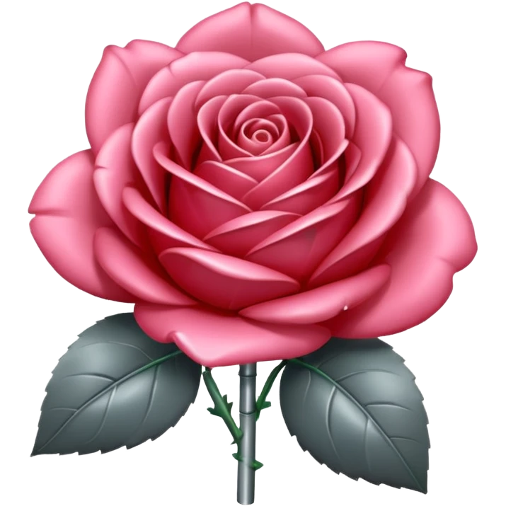 gray metal chrome rose, without green leaves, just flower emoji