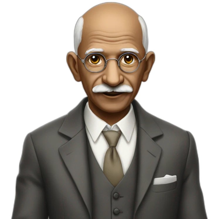 Gandhiji in suit  emoji