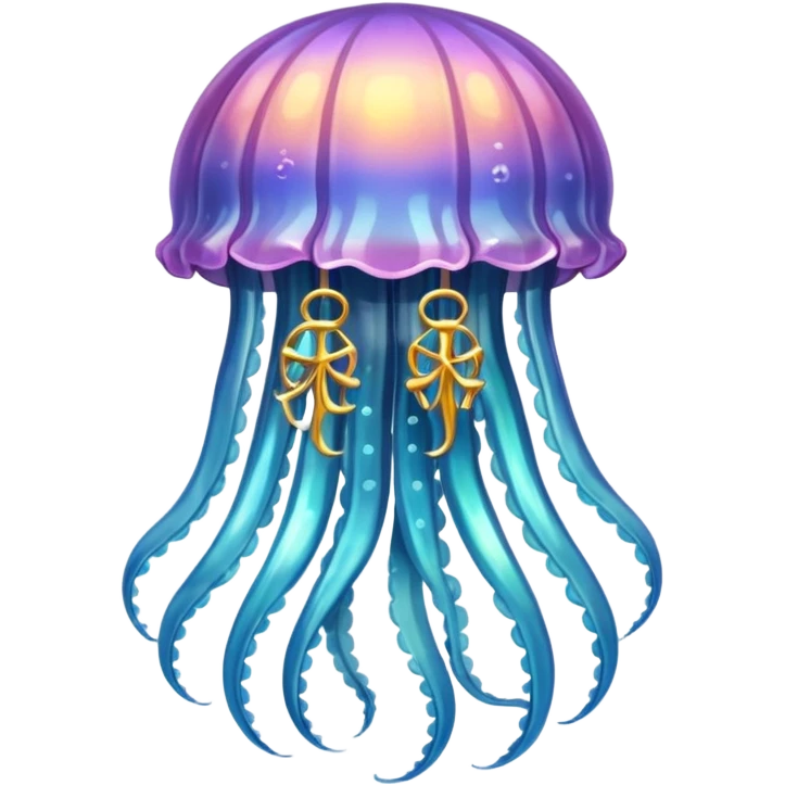 a beautiful jellyfish with a medieval design, medieval coat of arms style, heraldic elements, shield background, elegant and regal emoji