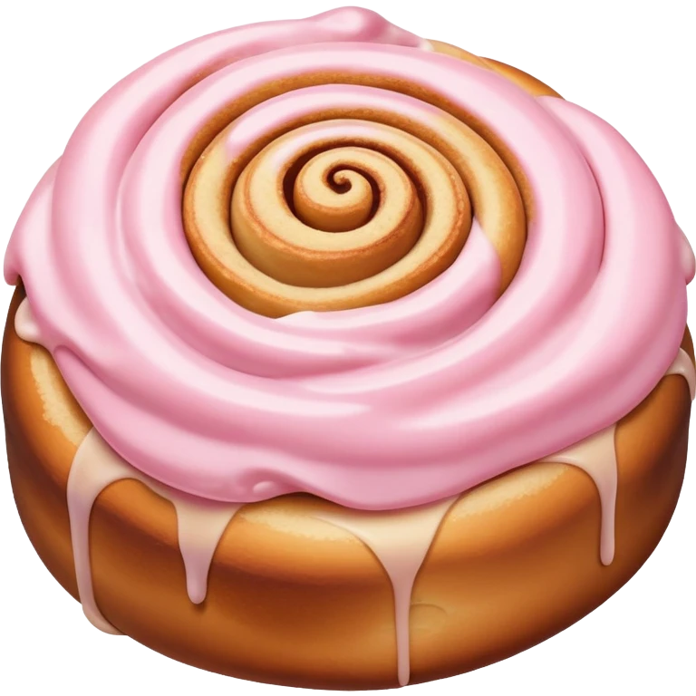 Cinnamon roll with pale pink icing emoji