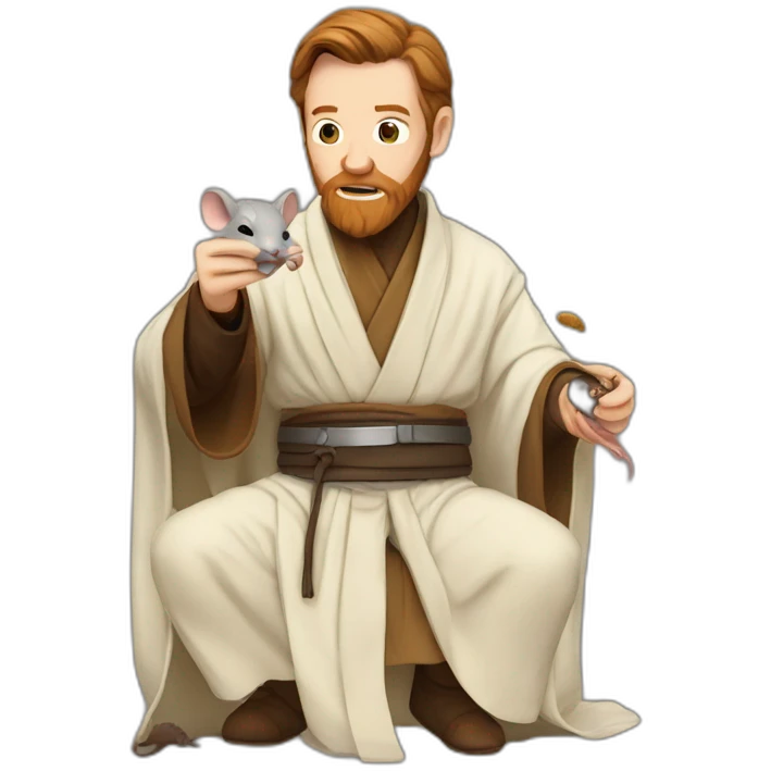 Obi-Wan Kenobi eating a rat emoji