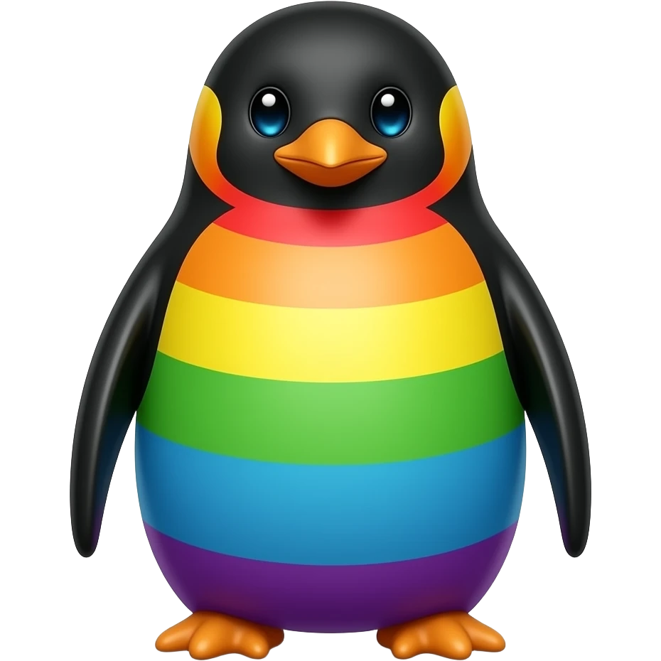 Rainbow penguin emoji