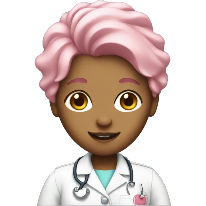 nurse with pink hair emoji