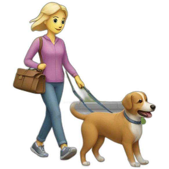 lunch-and-walking-the-dog emoji