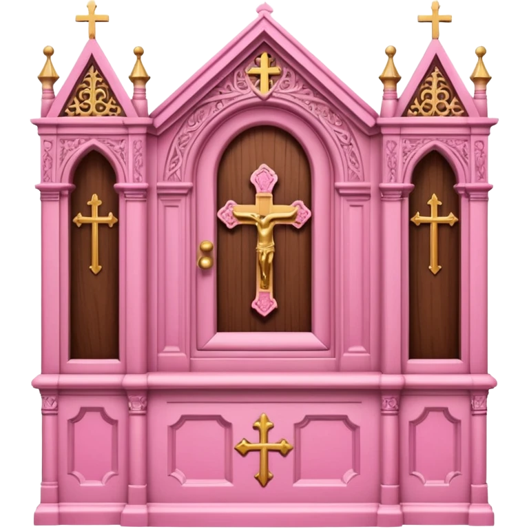 make a catholic confessional with very girly pink tones. emoji