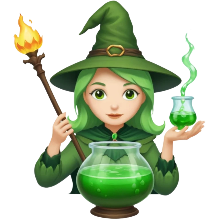 green witch cooking potion emoji
