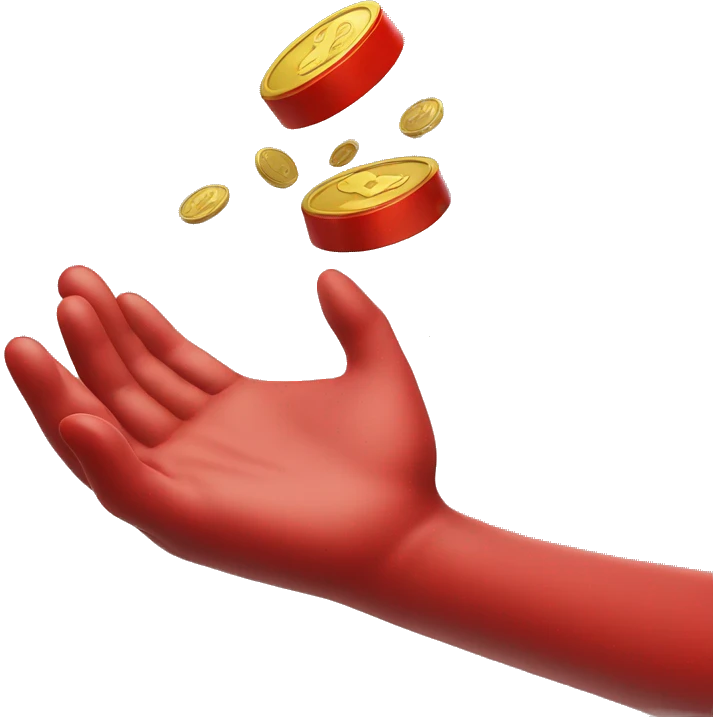 red hand dropping coins emoji