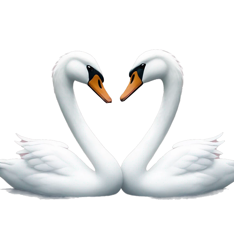 two swans making a heart emoji