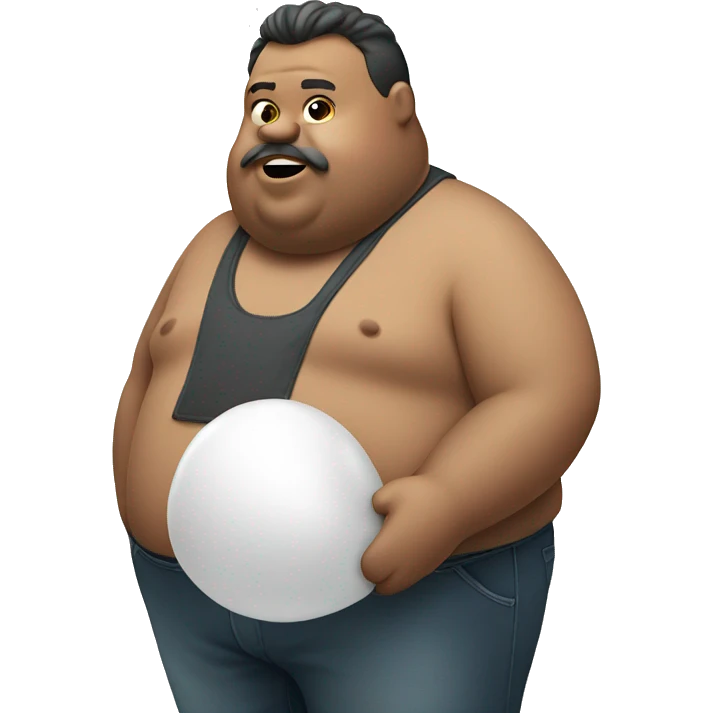 Fat man with balloon emoji