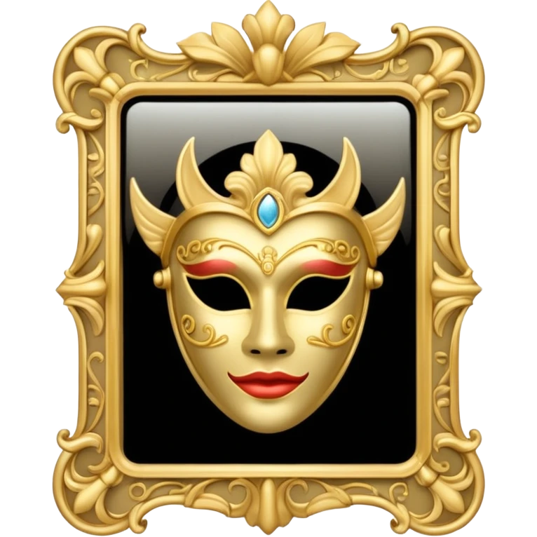 magic mirror on the wall from Shrek with a theater mask inside emoji